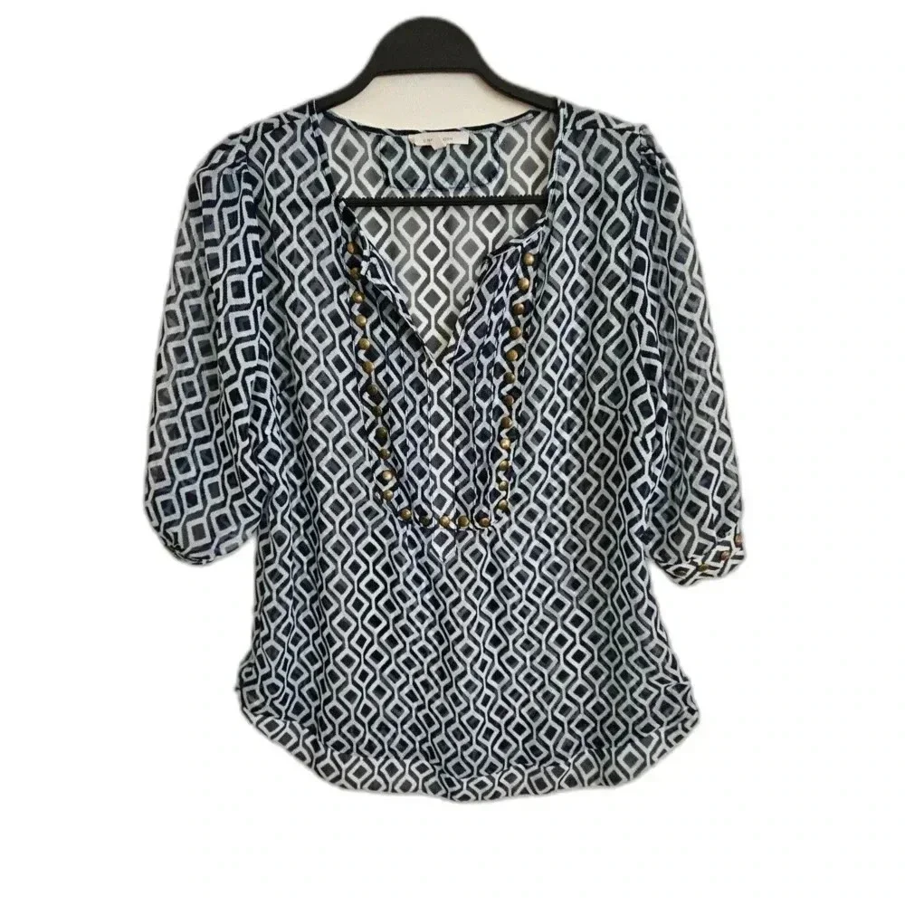 41 Hawthorne Blue Print Top